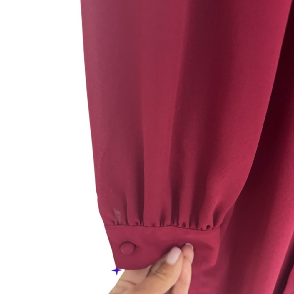 Diane Von Furstenberg Burgundy Long Sleeve Dress - Picture 5 of 6